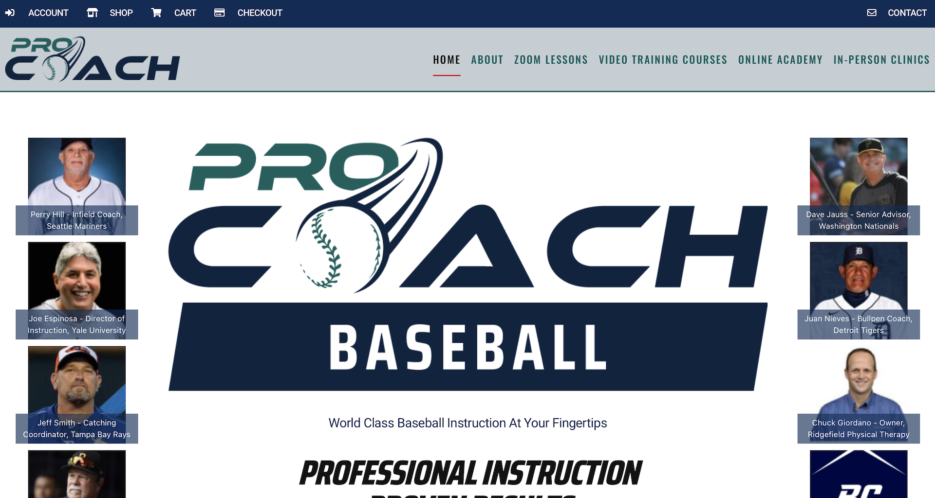 Cortez Web Services portfolio site for Pro Coach Baseball