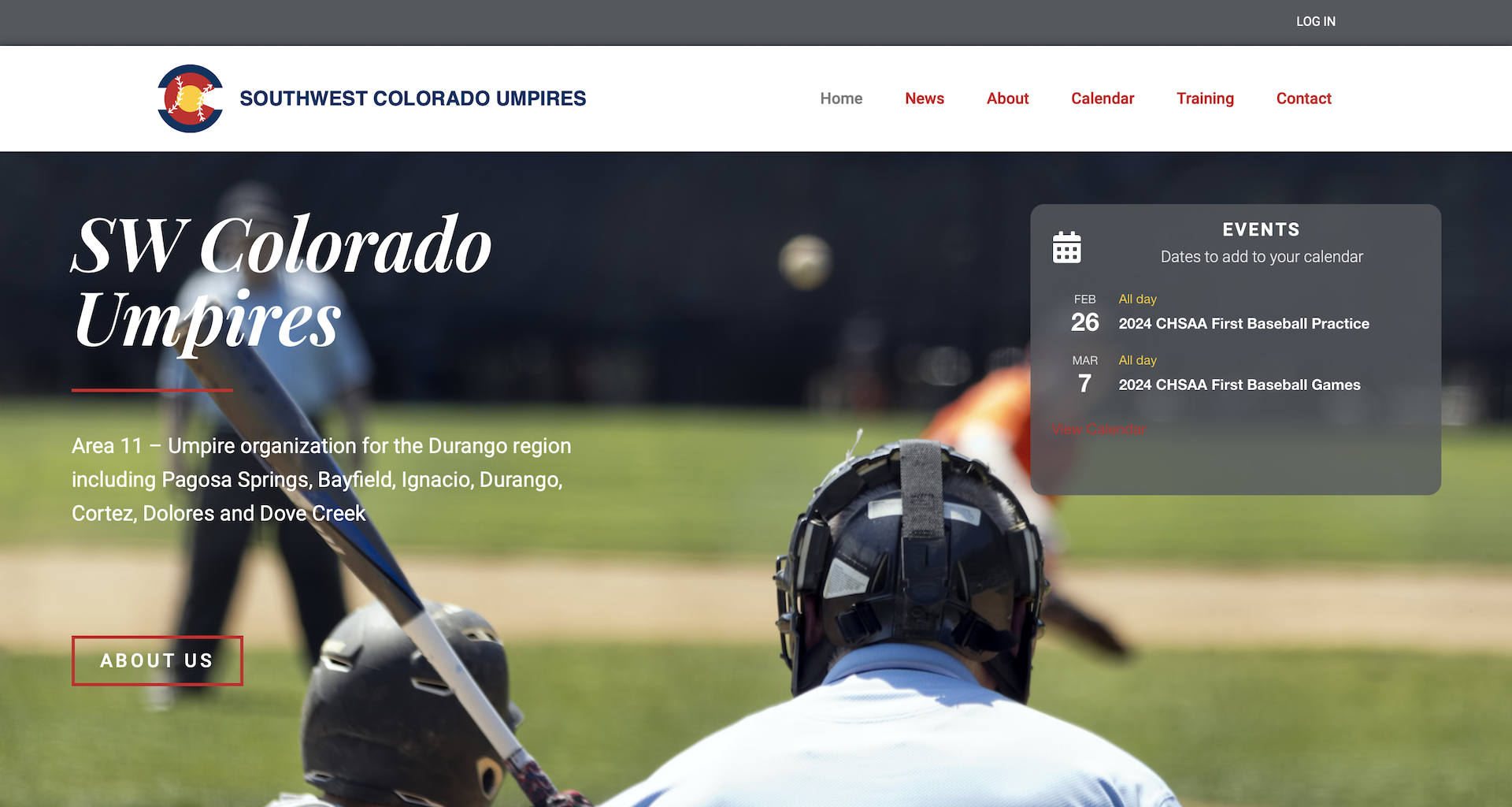Cortez Web Services portfolio site for SW Colorado Umpires